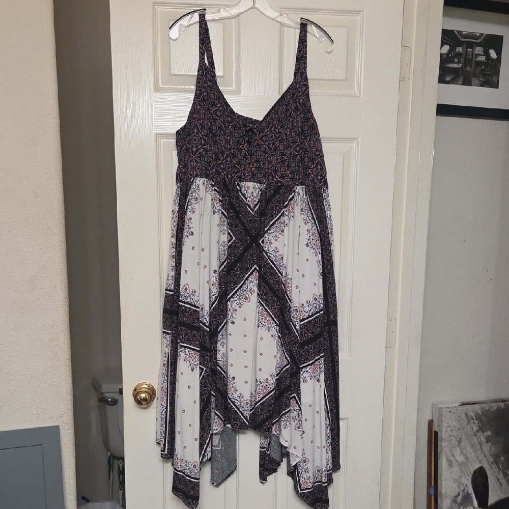 Torrid Black and White Asymmetrical Dress